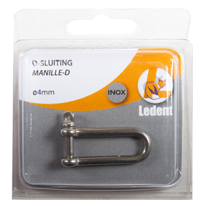 Manille en D Inox longue 4mm